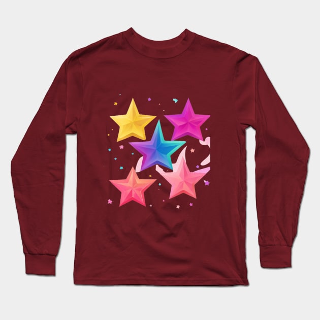 Sparking stars Long Sleeve T-Shirt by designfurry 